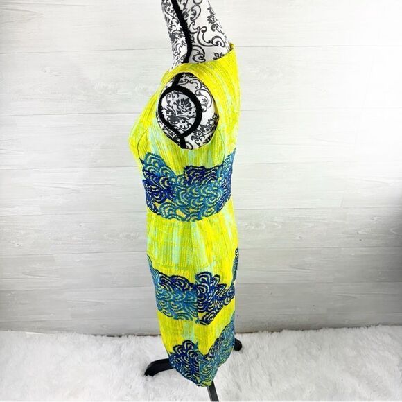 Anthropologie Tabitha Azure Scroll Sleeveless Bodycon Dress NWT - Picture 6 of 8